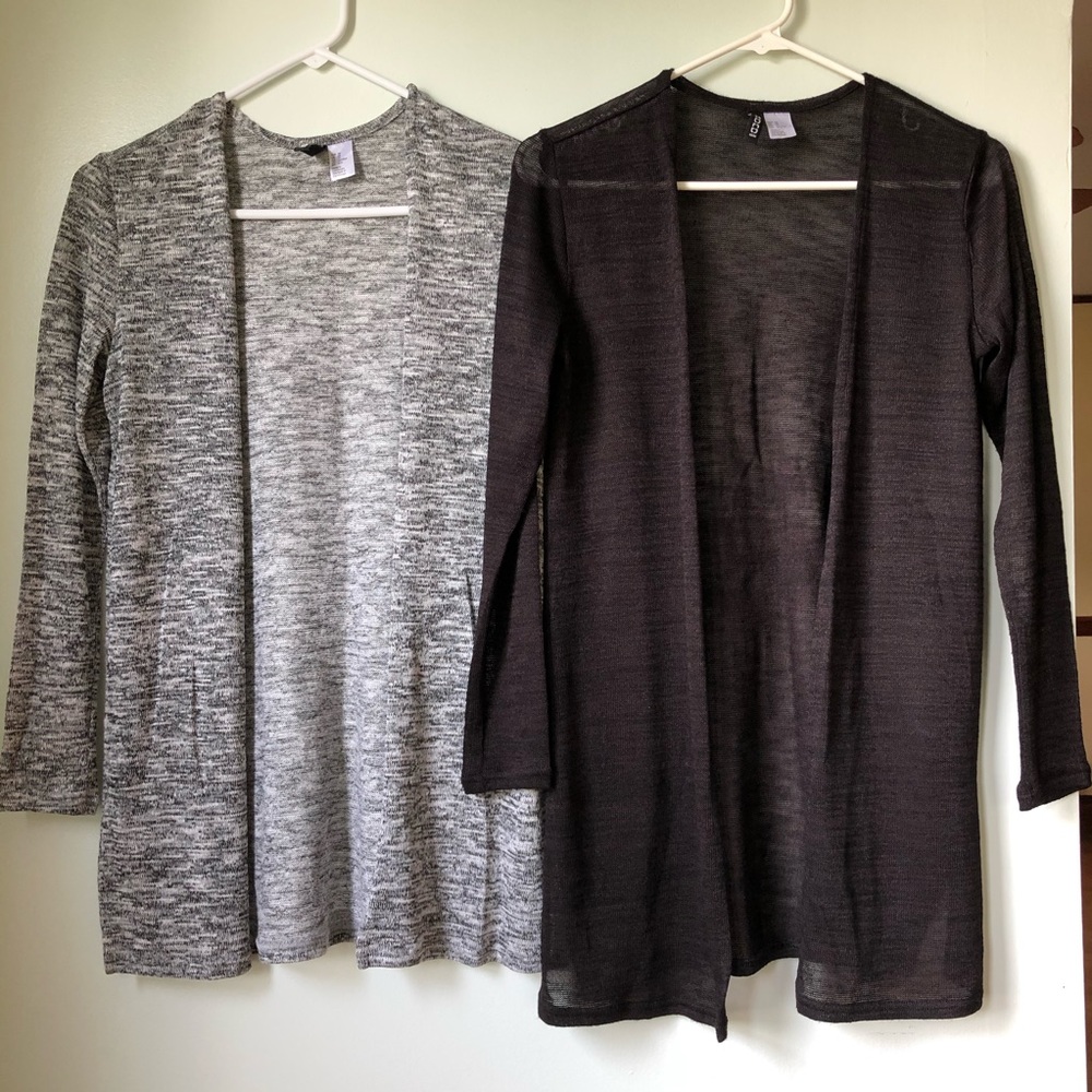 H&M Grey Loose Open Knit Duster Cardigan, 1 count